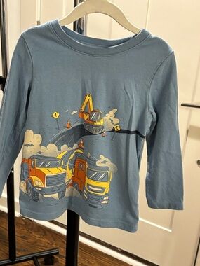 Cat & Jack Light Blue Kids Tee with Orange Logo Print